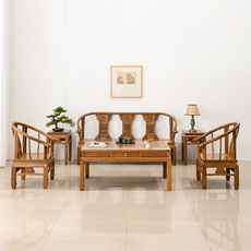 Махогани диван 红木家具鸡翅木原木沙发茶几组合新中式客厅小户型六件套实木整装