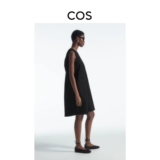 COS Женская повседневная версия раунд -защита новых платьев Black 2024 Summer New Product 1231039001