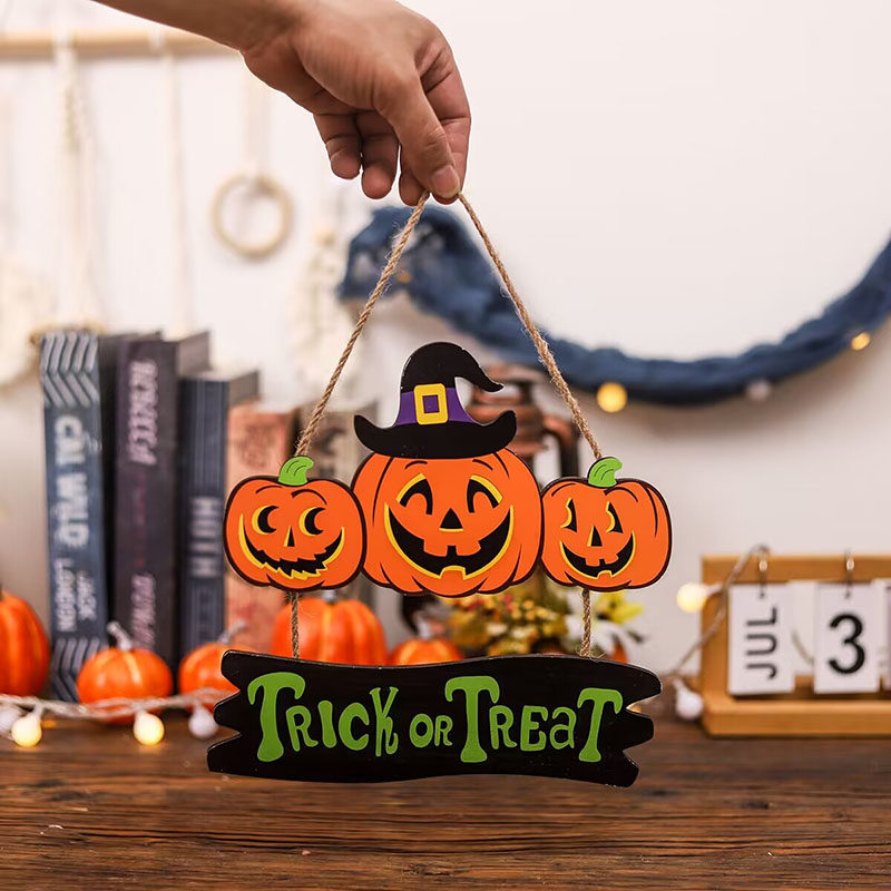 Halloween wooden signs, ornaments, pendants, store pumpkin doors, wall decorations, props_voghion.com