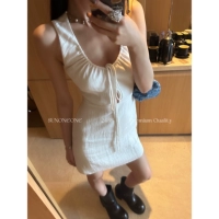 SUNONEONE Белая летняя юбка, сексуальная мини-юбка, черное платье без рукавов, французский стиль