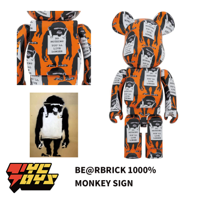 taobao agent [Tyctoys] Spot BE@RBrick 1000% Monkey Sign listed monkey building blocks