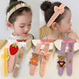 Трикотажный детский ободок на липучке, мультяшная челка, детские шпильки для волос, повязка на голову, аксессуар для волос