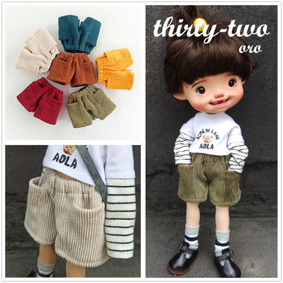 taobao agent Bjd6 -point light -corduroy shorts small cloth BLYTHE baby clothes pants OB24 casual pants tricky soldiers