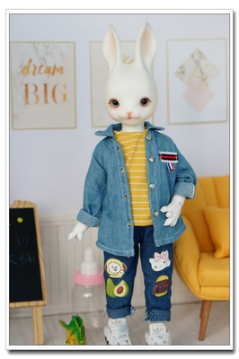 taobao agent Spot BJD6 Penal Downsy Cowboy Jacket Yosdsd Doll Clothing October October Baby Clothing A64