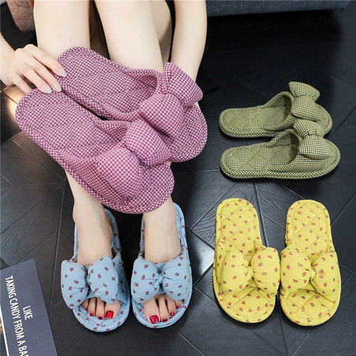 Нескользящая ткань, беззвучные тапочки подходит для мужчин и женщин для влюбленных, в корейском стиле, мягкая подошва, домашний декор