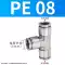 Ống dẫn khí bằng thép không gỉ 304 đầu nối nhanh PU thẳng qua đường kính thay đổi PG8-6 tee PE/PY/PV góc khuỷu tay cắm nhanh đầu cắm nhanh khí nén van nối nhanh khí nén Đầu nối khí nén