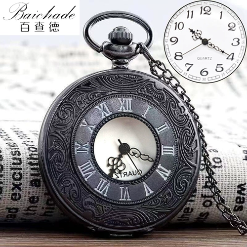 Ретро карманные часы, старомодное кварцевое ожерелье подходит для мужчин и женщин для пожилых людей, подарок на день рождения
