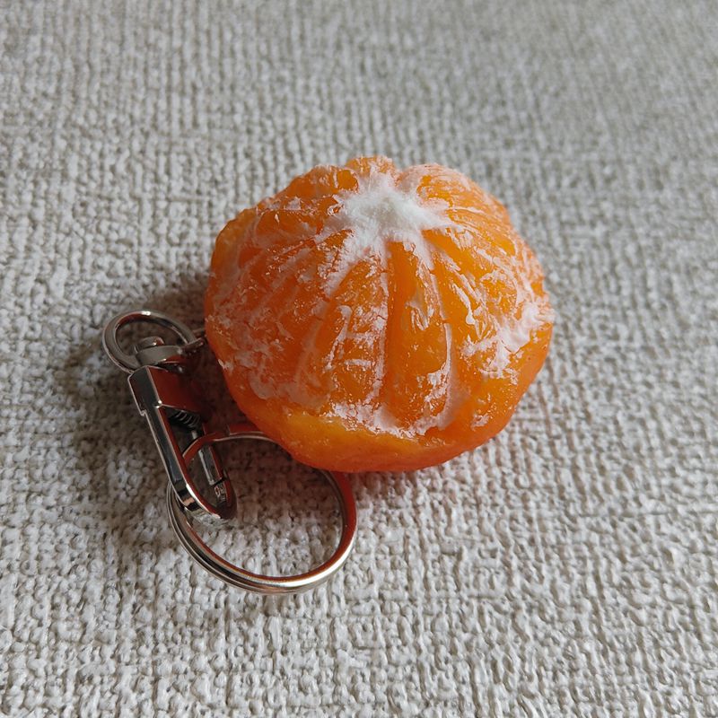 Gesimuleerde schilferende oranje sleutelhanger hanger fruit gesp heren- en damestassen hanger origineel ornament_voghion.com