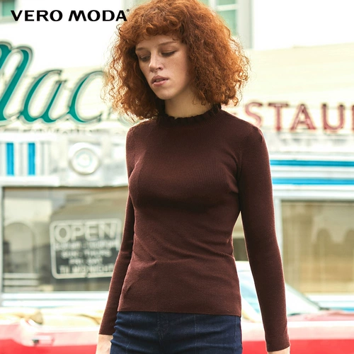 Vero Moda Зимний короткий шерстяной приятный телу трикотажный свитер, облегающий крой