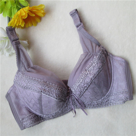 芳曼婷 正品 b杯薄款 深v聚拢蕾丝 网纱棉柔三排扣 文胸 内衣   