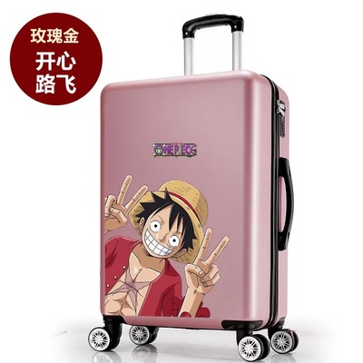 taobao agent One Piece luggage anime peripheral cartoon tie box anti -fall and compression universal wheel 20 -inch small travel box