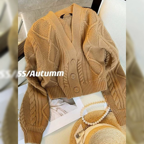 Короткий трикотажный демисезонный осенний свитер, лонгслив, кардиган, куртка, подходит для подростков