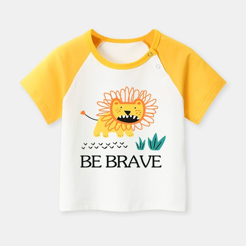 Хлопковая футболка для мальчиков, детская тонкая летняя одежда для раннего возраста, 1 лет, детская одежда