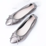 Туфли с заостренным носом для кожаной обуви с бантиком, комфортная обувь, из натуральной кожи, мягкая подошва