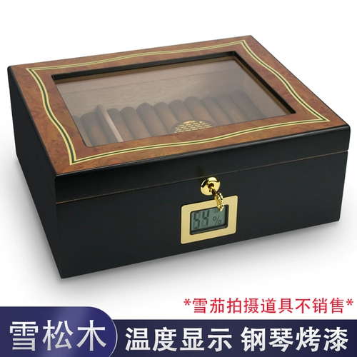 Увлажняющая деревянная коробка, мужская вместительная и большая профессиональная двухэтажная коробка для хранения