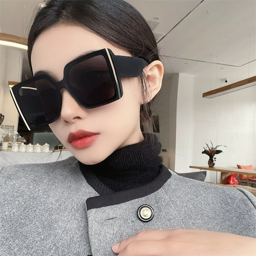 Большие черные солнцезащитные очки, европейский стиль, популярно в интернете