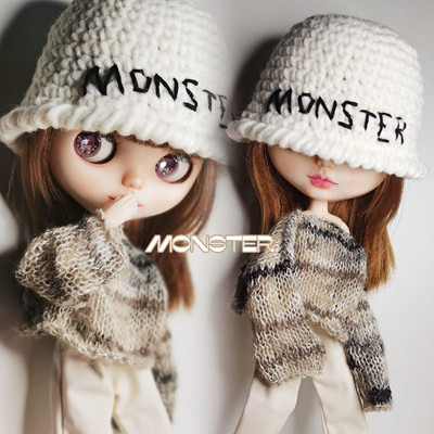 taobao agent Blythe small cloth doll knitted personality letters fisherman hat wool hat casual hat
