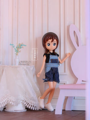 taobao agent Ob11 Nendoroid gsc twin sister mimo little Kelly overalls 1/12 doll clothing suit