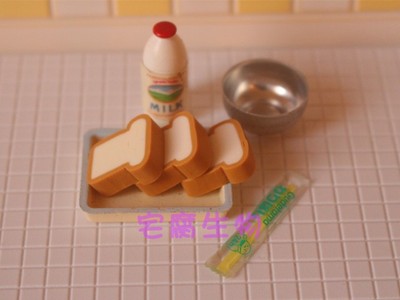 taobao agent Mini bag noodle slices toast-baby food props OB small cloth azone rotten strawberry rubber dolls available