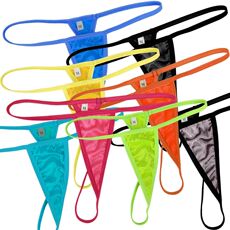 Трусы 3/5/8条丁字裤女士倒三角t裤内裤性感诱惑情人亮闪针织缎面色丁