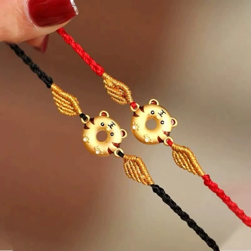 Круглый пончик, оберег на день рождения, браслет из красной нити для влюбленных, тигр