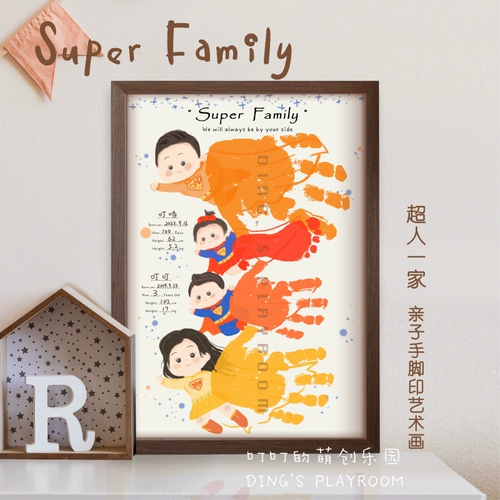 Оригинальные памятные отпечатки рук из натурального дерева, Супермен, «сделай сам», подарок на день рождения