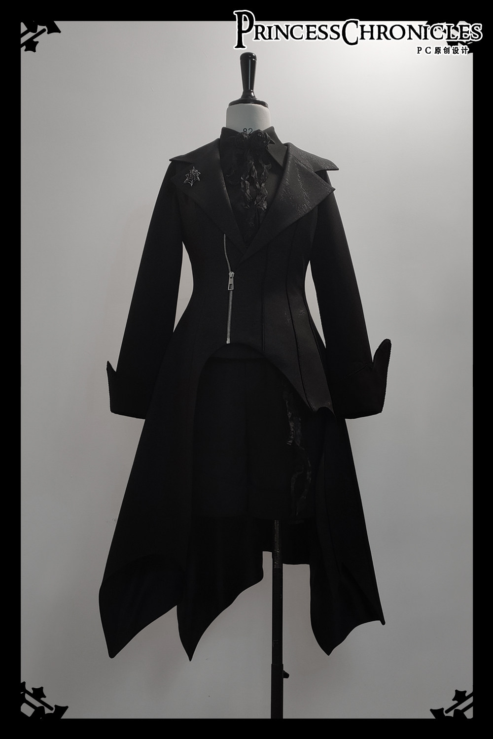 PC original design, trendy retro, dark irregular brother, oversized lapel, cool and handsome long vest