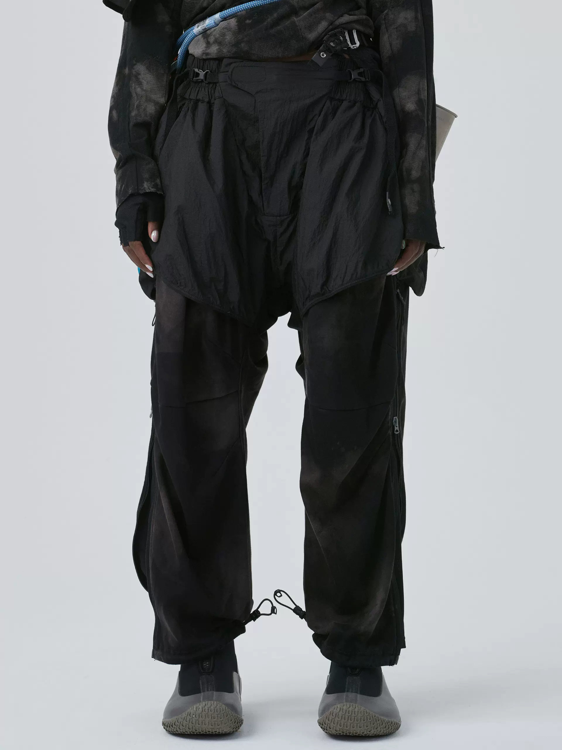 HAMCUS/contrast panel lounge pants/BK-Taobao