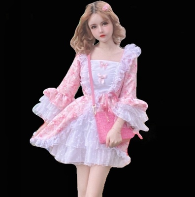 taobao agent Sweet Fantasy Beauty Bow Flash Diamond Drills Short and Cute Children's Fun Dress