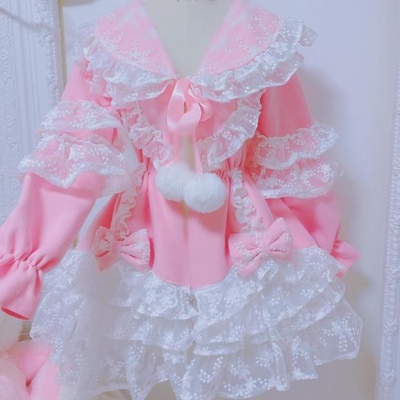 taobao agent Sweet heavy worker wooden ear ear, lace border bow bow, hair ball, thin soft girl cotton jacket cotton jacket