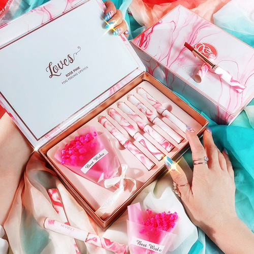 Помада, подарочная коробка, комплект для школьников, не выцветает, не стирается