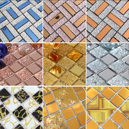 Стеклянная самоклеющаяся мозаика на стену, зеркальный эффект, «сделай сам»