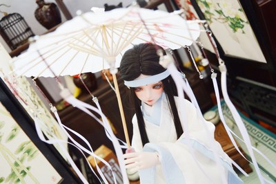 taobao agent [Bluebird Mu Yun] BJD ancient style accessories ancient style bead curtain ribbon umbrella umbrella