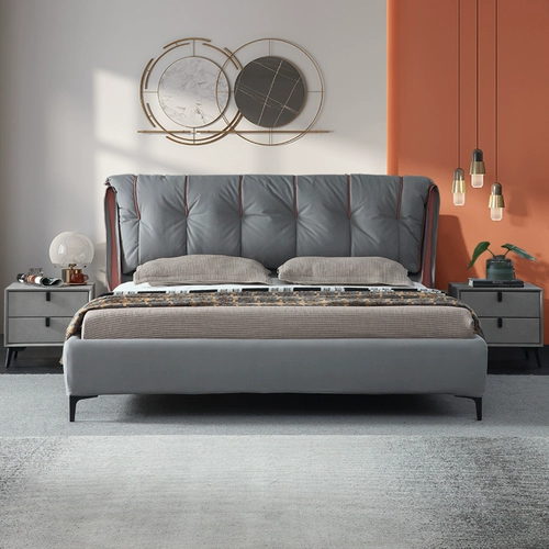 Итальянская легкая роскошная технология ткани разборка и стирание кровать ткани современная минималистская сеть красная ins малая квартира Мягкая сумка с двуспальной кроватью