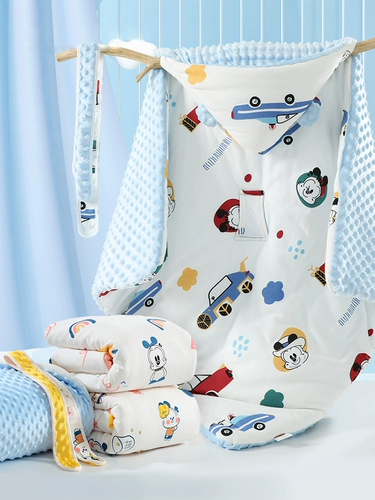 Детское хлопковое одеяло для новорожденных для младенца для выхода на улицу, увеличенная толщина