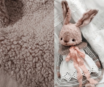 taobao agent 48#Russia imported fabric gray tea purple pink plush roller teddy bear doll cloth