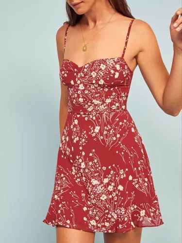 Ретро платье, мини-юбка, французский стиль, цветочный принт