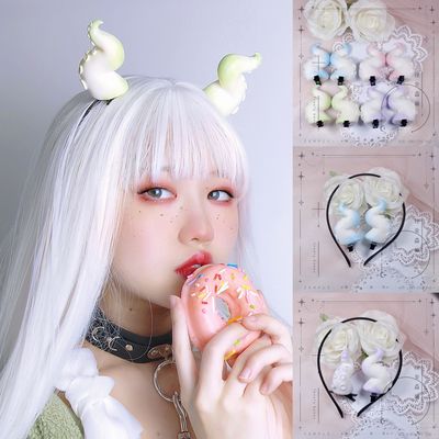 taobao agent 【Buried forest】Original exclusive hand -made devil angle headwear hair hoop small tentacle hairpin can adjust cos