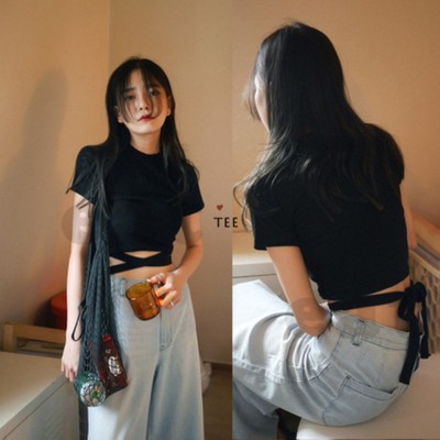 taobao agent Who is the Rock girl?Short -sleeved TEE Korean retro slim T -shirt