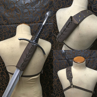 taobao agent Middle Ages Cross Cavaliers Retro Pu Leather Skin Skin Set Slip Cross -Shoulder Sword Sword Wood Sword Fixed Device