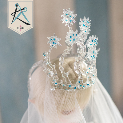 taobao agent Pre -sale of Abes crown accessories BJD4 points doll handmade sterling silver crown headwear