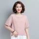 Mùa hè cotton và vải lanh hàng đầu của phụ nữ ngắn tay 2020 mới vải lanh lỏng áo thun của phụ nữ vải lanh mỏng cotton giản dị trung niên T - Áo phông