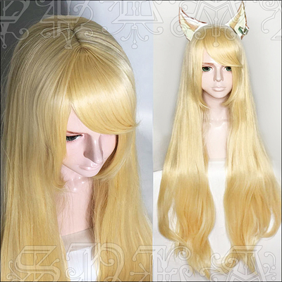 taobao agent Rabbit Dimension LOL K/DA KDA Idol Singer Aju Cos wigs of golden hair
