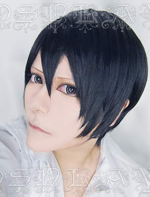 taobao agent [Rabbit Dimension] Volleyball Teenage Yoshan Feixiong COS COS wig black deep hidden blue