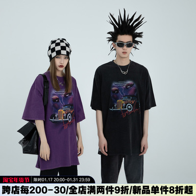taobao agent Genuine design retro summer short sleeve T-shirt, American style