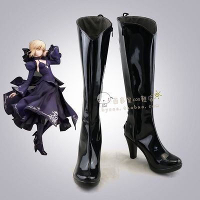 taobao agent FGO Alter Black Saber dress cos shoe anime cosplay boots to see picture customization