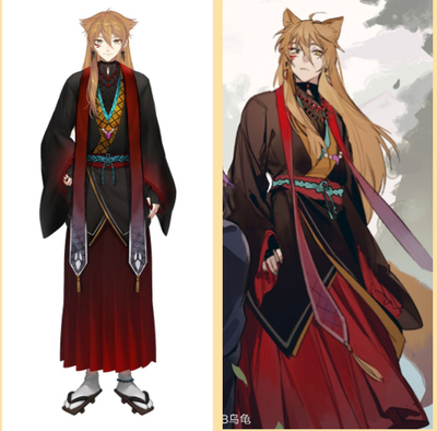 taobao agent Hot Spring Mano Vtuber Fushimi Xuexue Fox Demon Virtual Anchor COS Kimono Men's Pants Customization