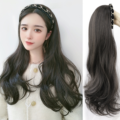 taobao agent Disassembly small incense wind breeze hair purse female half -head set big waves, natural no trace long hair full head set