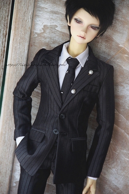 taobao agent [Sale] BJD/three -point, uncle custom ++ 2019.7 July new ++ dark gray striped suit set ++