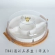 T041A Круглый пять фруктовых тарелок+ручка бамбука+крышка+4 вилка